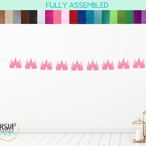 Princess Castle Garland, Castle Banner, Princess Birthday Party Decorations, Princess Baby Shower Party Decor, Magical Party Supplies