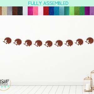 Ghirlanda di riccio, Banner di riccio glitterato, Baby Shower woodland, decorazioni per compleanni nella foresta, decorazioni per feste di riccio, decorazioni per creature della foresta