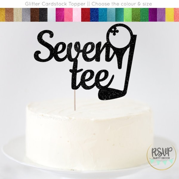 Seven Tee Cake Topper, Golf 70th Birthday Cake Topper, Golf 70th Birthday Party Decorations, Golfing Party Decor, Happy 70th Golf Themed