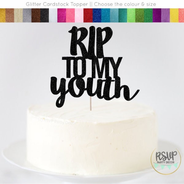 RIP To My Youth Cake Topper, Gothic Geburtstag Party Dekoration, Emo Party Dekor, Halloween Geburtstag Party Dekor, Tod an meine Jugend