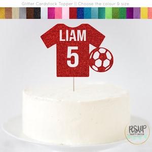 Custom Soccer Jersey Cake Topper, Soccer Cake Topper, Soccer Themed Party, Soccer Birthday Party Decor, Sports Party Decorations With Name