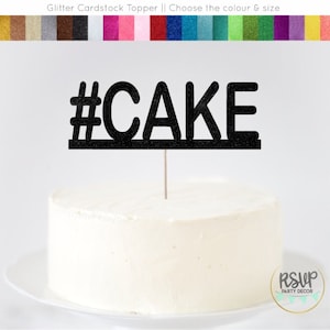 ハッシュタグケーキケーキトッパー、#ケーキケーキトッパー、面白い誕生日パーティーのデコレーション、ティーンの誕生日パーティーのデコレーション、ソーシャルメディアをテーマにしたパーティーのデコレーション