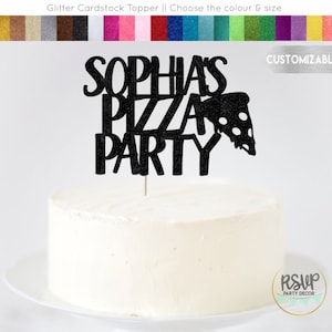 Custom Pizza Party Cake Topper, Pizza Party Decorations, Pizza Birthday Cake Topper, Personalized Chef Cake Topper With Name, Kids Birthday