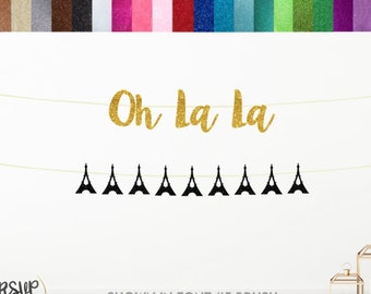Oh La La Banner, Eiffel Tower Garland, Paris Themed Bridal Shower Decorations, French Bridal Shower, Patisserie Baby Shower Decorations