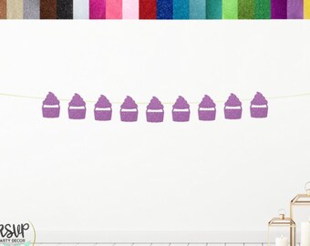 Cupcake Garland, Cupcake Themed Banner, Birthday Party Decor, Sprinkles Themed Birthday Party, Sprinkle Party Decorations, Cupcake Banner