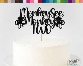 Affe See Affe TWO Cake Topper, Tortendekoration zum 2.