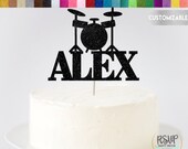 Custom Drums Cake Topper, Music Party Decorations, Rockstar Cake Topper, Rock n Roll Party Decor, Music Theme Birthday Decor, Drum Party Il_170x135