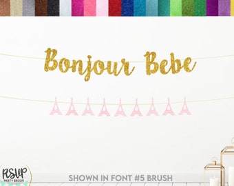Bonjour Bebe Banner, Eiffel Tower Garland, Paris Themed Baby Shower Decorations, French Baby Shower, Patisserie Baby Shower Decor