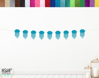 Jellyfish Garland, Jellyfish Banner, Ocean Party Decor, Tropical Beach Party Decorations, Under the Sea Party Supplies, Fishing Party Decor