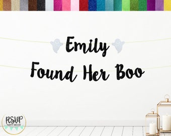 Custom Found Her Boo Banner, Halloween Bachelorette Banner, Halloween Bridal Shower Decor, October Bachelorette Party Decorations