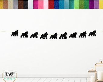 Gorilla Garland, Monkey Party Decor, Jungle Safari Birthday Party Decor, Zoo Party Decoration, Ape Party Decor, Jungle Party Supplies