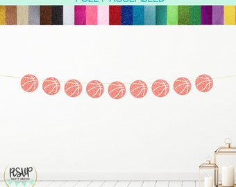 Garland de baloncesto, Banner de baloncesto, Decoración de fiesta deportiva, Decoración de fiesta de cumpleaños de baloncesto, Decoración de fiesta de baloncesto, Decoración de fiesta de equipo de baloncesto, Decoración de fiesta de equipo de Bball