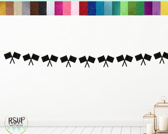 Race Flag Garland, Car Racing Party Decor, Two Fast Birthday Party Decor, Fast One Birthday Party Decorations, Racecar Party Decor