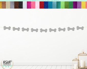 Bone Garland, Glitter Bone Banner, Dog Birthday Party Decor, Puppy Pawty Party Decor, Dog Party Decorations, Gotcha Day Photo Party Decor