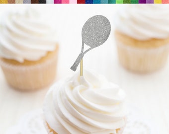 Tennis Racket Cupcake Toppers, Tennis Party Decorations, Tennis Food Picks, Badminton Birthday Party Decor, Tennis Birthday Decorations