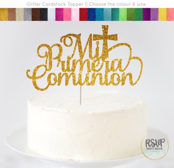 Mi Primera Comunion Cake Topper Spanish First Communion Cake - Etsy España