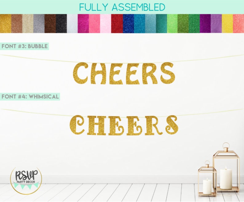 Cheers Banner Glitter Cheers Sign Bachelorette Banner Etsy