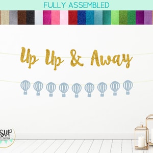 Up Up & Away Party Decorations, Up Up and Away Banner, Hot Air Balloon Garland, Time Flies Theme Party, Hot Air Balloon Party Decor