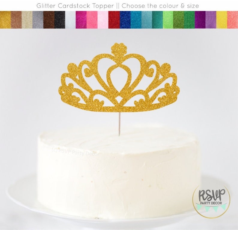 Crown Cake Topper, Princess Birthday Party Decor, Tiara Cake Topper ...