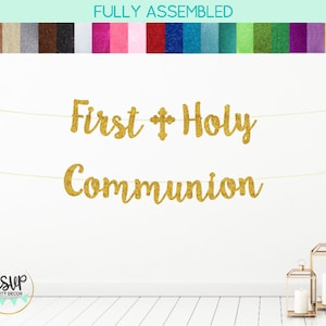 First Holy Communion Banner, First Holy Communion Decorations, First Communion Party Decor, Christian Sacrament Party Decorations