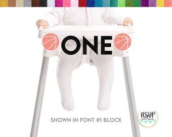 Basketball One High Chair Banner, Basketball 1st Birthday Party Decor, Boy 1st Birthday Cake Smash Banner, Rookie Year Banner