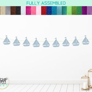 Sailboat Garland, Sailboat Banner, Nautical Party Decor, Boat Party Decorations, Fishing Party Decor, Nautical Bunting, Sailboat Party Decor