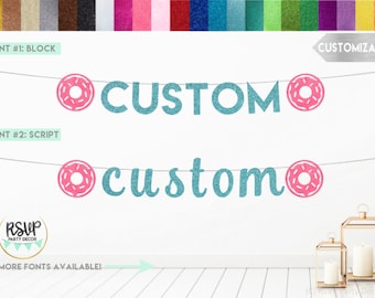 Aangepaste Donut Banner, Donut Thema Party Decoraties, Donut Grow Up Banner, Sprinkle Thema Party Decor, Pastel Donut Verjaardag Party Supplies