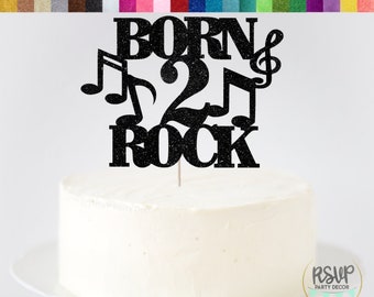 Born 2 Rock Cake Topper, Rock Themed 2nd Birthday Cake Topper, Music 2nd Birthday Party Decorations, Rock n Roll 2nd Birthday Decor