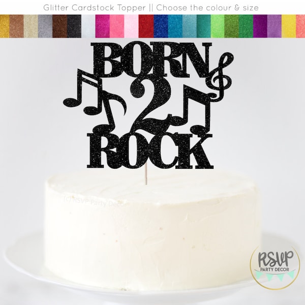 Born 2 Rock Cake Topper, Rock Thema 2e Verjaardag Cake Topper, Muziek 2e Verjaardag Feest Decoraties, Rock n Roll 2e Verjaardag Decor