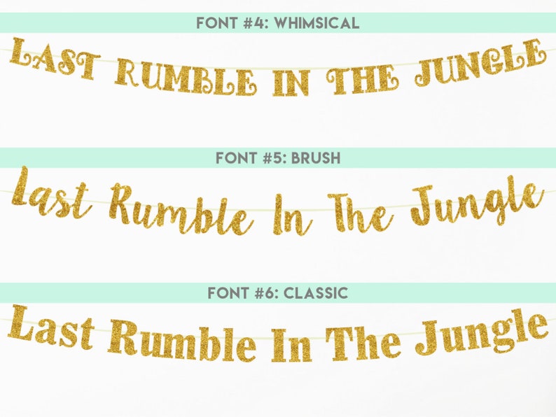 Letters Rumble Background Custom Last Rumble in the Jungle Banner, Personalized Jungle Safari ...