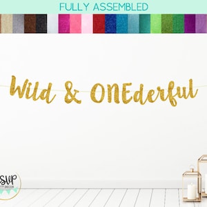 Wild & ONEderful Banner, Wild One First Birthday Banner, Onederful Decor, Decorations for a 1st Birthday Party Boy Girl