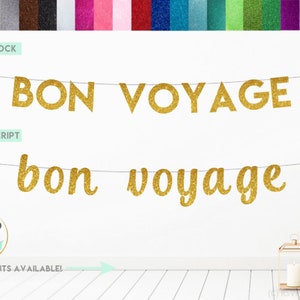 Bon Voyage Banner, Bon Voyage Sign, Going Away Party Decor, Retirement Party Decor, Good Luck Banner, Congratulations, Moving Party Decor