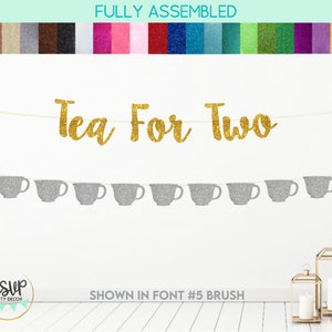 Tea For Two Banner, Teacup Garland, Tea Party 2nd Birthday Banner, Second Partea Party Decor, Tea Twins Birthday Banner, 2nd Birthday Party