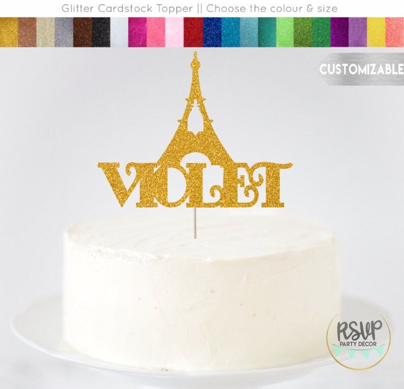 Custom Eiffel Tower Cake Topper Paris Birthday Party Etsy
