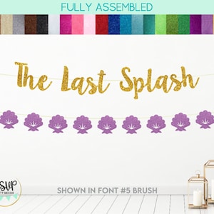 The Last Splash Banner, Shell Garland, Beach Bachelorette Party Decor, Beachlorette Party Decor, Tropical Mermaid Bridal Shower Decorations