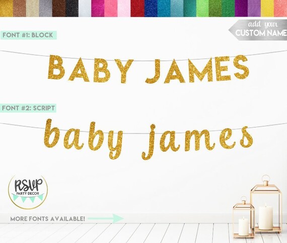 Baby Name Banner Custom Baby Banner Custom Baby Shower Banner