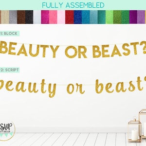 Beauty Or Beast? Banner, Gender Reveal Banner, Prince Or Princess Gender Reveal, Gender Reveal Party Decorations, Beauty Or Beast Sign