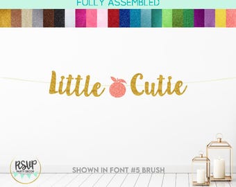 Bannière Little Cutie, décoration de baby shower aux agrumes, décorations de fête pour révéler le sexe orange, signe de baby shower mandarine, décoration de fête Little Cutie