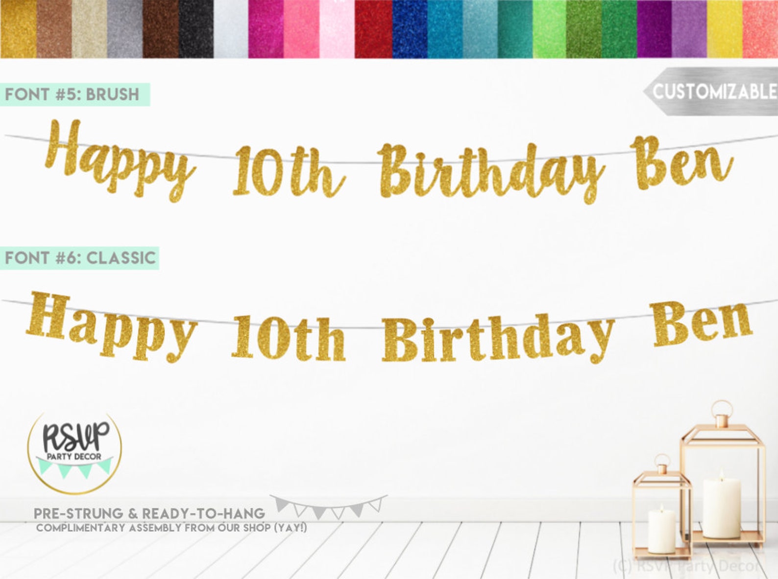 Custom Happy 10th Birthday Banner 10th Birthday Party - Etsy