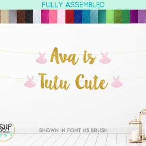 Custom Tutu Cute Banner, Ballerina 1st Birthday Bunting, Ballet Birthday Party Decor, Tutu Cute 2nd Birthday Party Decorations, Dance Party