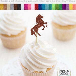 Topper per cupcake a cavallo, decorazioni per feste a tema per cavalli, topper per cupcake Derby, decorazioni per feste per cowgirl, decorazioni per feste in cowboy, decorazioni per feste in fattoria