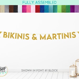 Bikinis & Martinis Banner, Beach Bachelorette Decorations, Beachlorette Banner, Pool Party Bachelorette, Tini Bachelorette Decor Martini