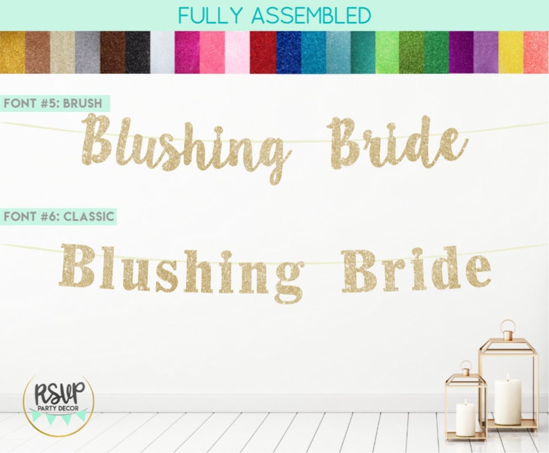 Blushing Bride Banner, Blush Bridal Shower Decorations, Blush Bachelorette Party Decor, Neutral Bridal Shower, Pink Bridal Shower Supplies image 3