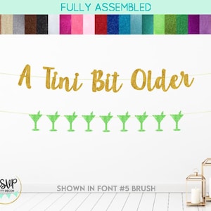 A Tini Bit Older Banner, Martini Glass Garland, Espresso Martini Party Decor, Adult Woman Birthday Party Decorations, Tini Banner Sign