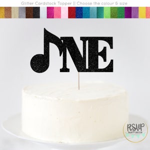 Music Note One Cake Topper, Music 1st Birthday Cake Topper, Rock n' Roll First Birthday Party Decorations, Rock 1st Birthday Cake Smash Sign image 1