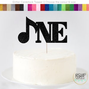 Music Note One Cake Topper, Music 1st Birthday Cake Topper, Rock n&#39; Roll First Birthday Party Decorations, Rock 1st Birthday Cake Smash Sign