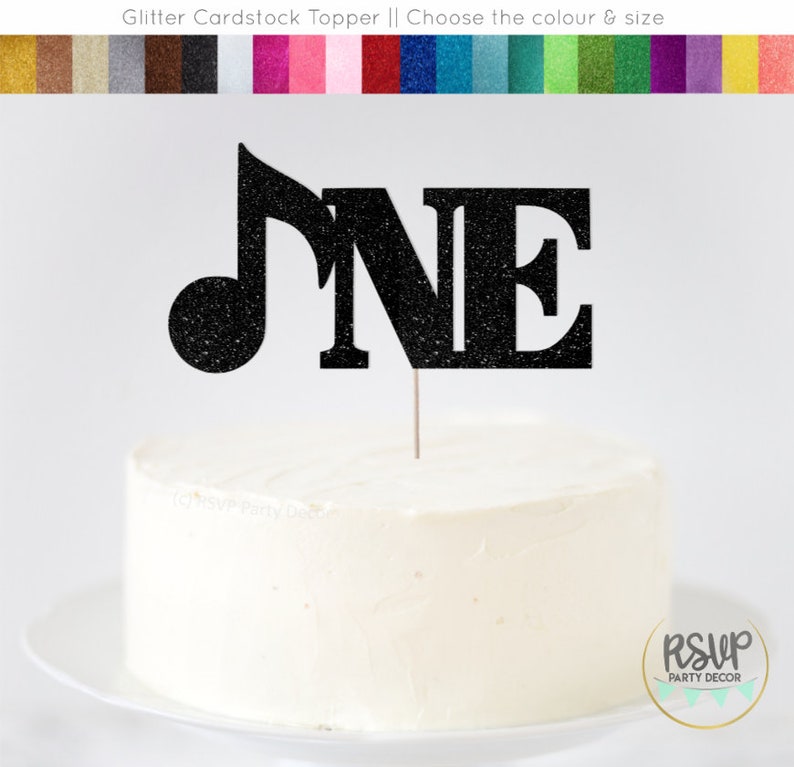 Music Note One Cake Topper, Music 1st Birthday Cake Topper, Rock n' Roll First Birthday Party Decorations, Rock 1st Birthday Cake Smash Sign image 1