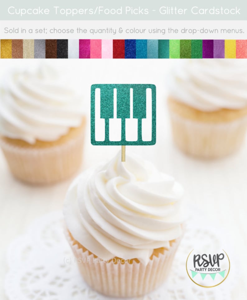 Orchestra Themed Party Decor Music Party Decorations School Band Party Decor Keyboard Piano Food Picks Piano Keys Cupcake Toppers