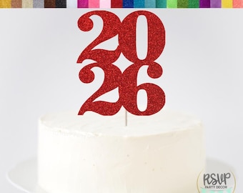 Vertical 2026 Cake Topper, 2026 Graduation Cake Topper, Graduation Party Decor, 2026 New Years Eve Cake Topper, Grad 2026 Decorations