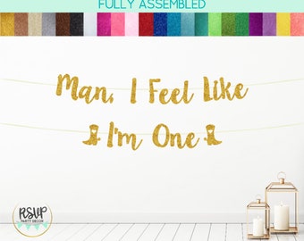 Striscione Decorativo Man I Feel Like I'm One Per Festa Cowgirl – Primo Compleanno Rodeo A Tema Discoteca